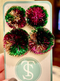 Taylor Shaye Mardi Gras Poms Earrings