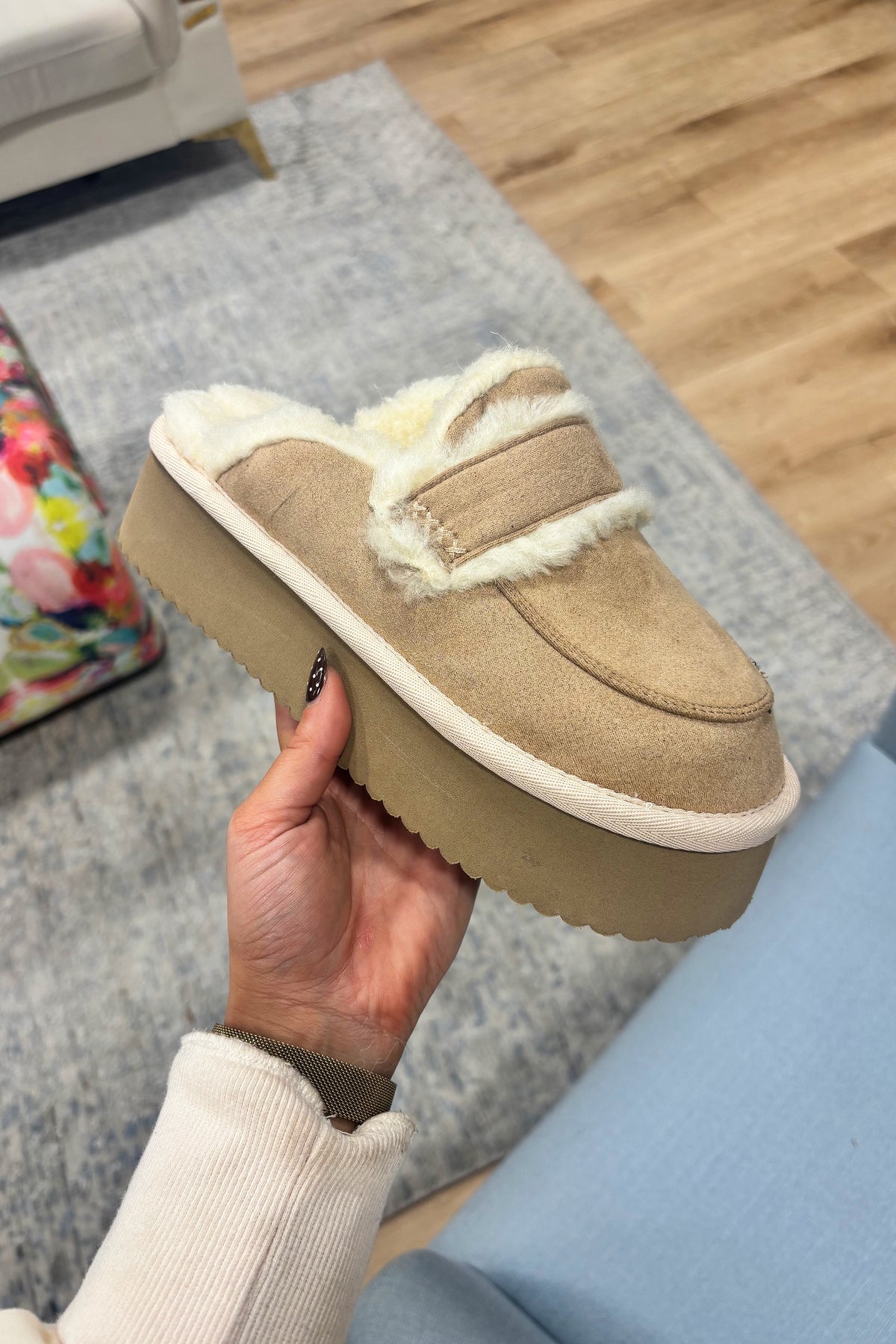 Veg Out Faux Suede Loafers Sand