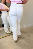Cropped Kick Flare Jean White