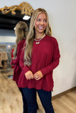 Layers Perfect Knit Top Maroon