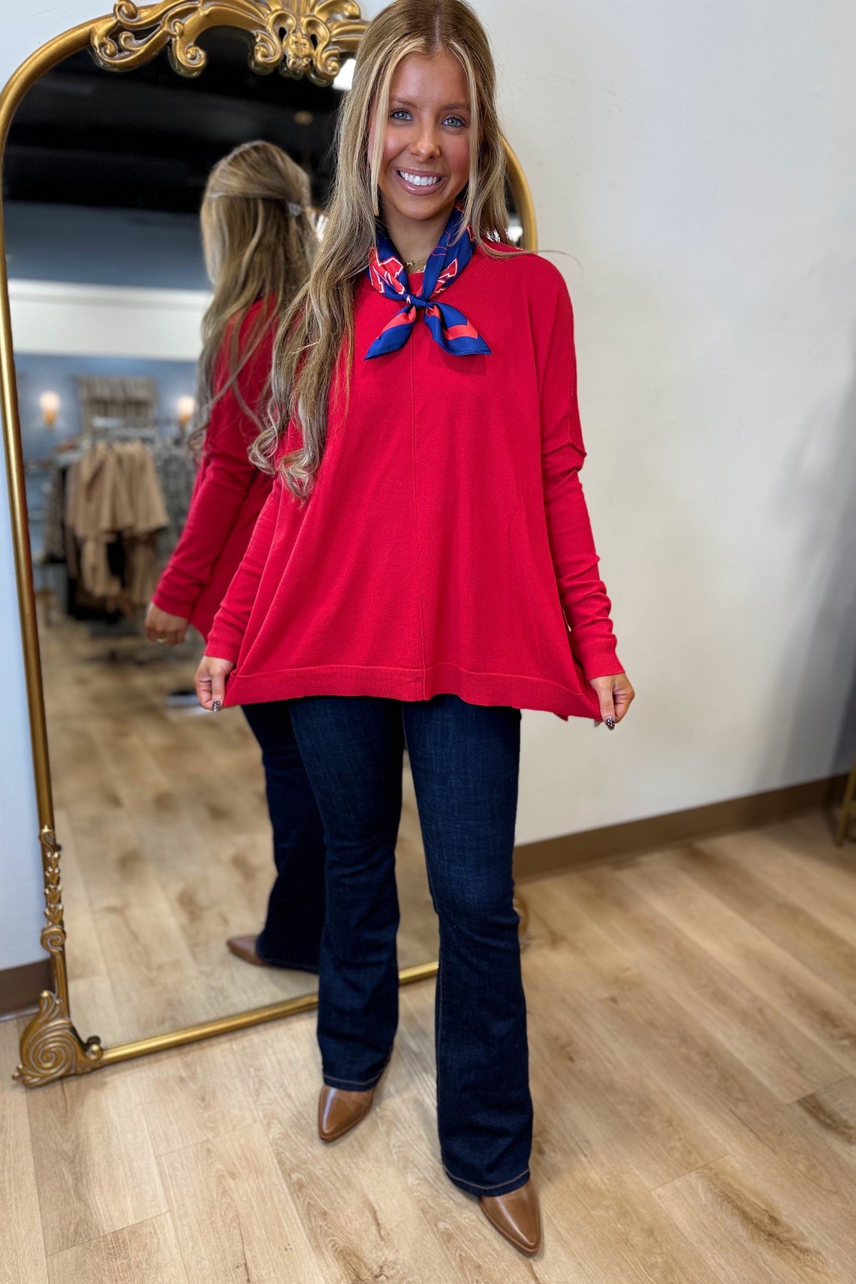 Layers Perfect Knit Top Red