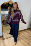 Maroon Madness Striped Sweater