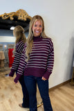Maroon Madness Striped Sweater