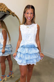 Sweet Lace Rodeo Skirt Denim