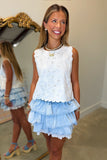 Floral Eyelet Tank White