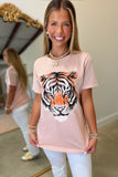 Tiger Face Graphic Tee Blush