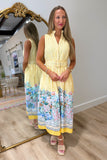 Strolling Sorrento Striped Midi Dress Yellow
