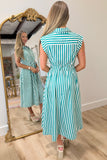 Showing Off Stripes Midi Dress Green