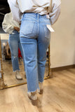Vervet High Rise Distressed Crop Slim Wide Jeans