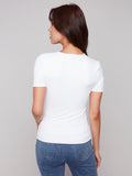 Charlie B Double Cloth Short Sleeve T Shirt White