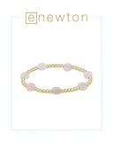 E Newton Admire Gold Pattern 3mm Bead Bracelet Pink Opal