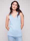 Charlie B V Neck Knit Cami Bluebell