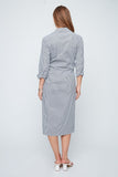 Renuar Woven Shirt Dress Black Stripe