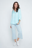 Renuar Split Neck Blouse Capri