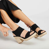 TOMS Majorca Black Basketweave Sandal