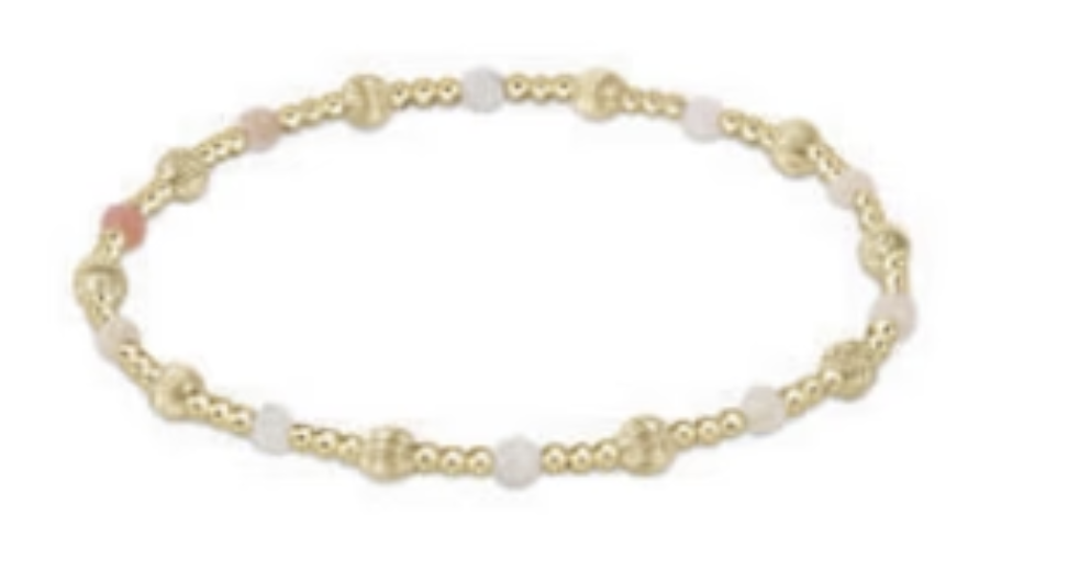 E Newton Dignity Sincerity Pattern 4mm Bead Bracelet Pink Opal