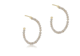 E Newton Beaded Gemstone 1.25" Post Hoop 3mm Riverstone