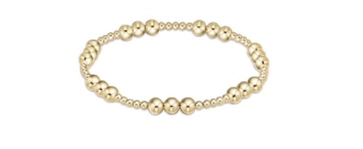 E Newton Classic Joy Pattern 5mm Bead Gold