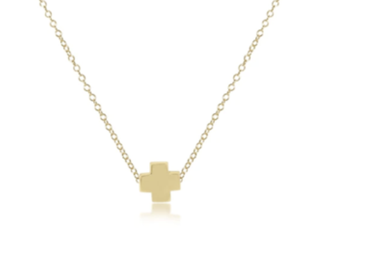 E Newton 16" Necklace Gold Signature Cross