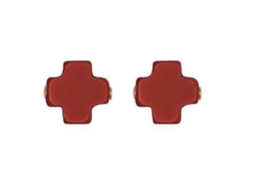 E Newton Signature Cross Stud Red