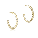 E Newton Beaded Classic 1" Post Hoop 2mm Gold