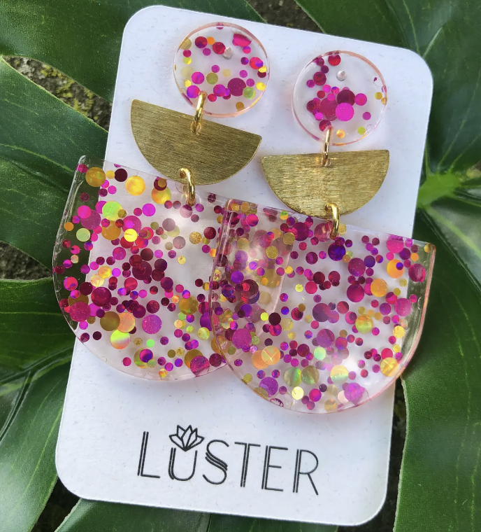 Birthday Party Lightweight Statement Earrings Pink