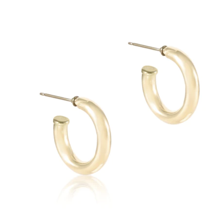E Newton Round Gold .5" Post Hoop 4mm Smooth