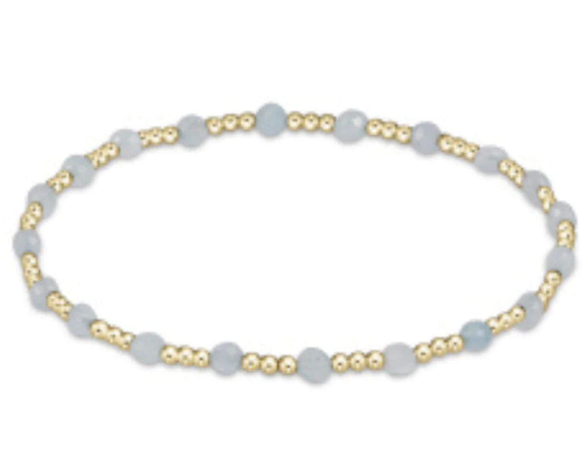 E Newton Gold Sincerity 3mm Aquamarine