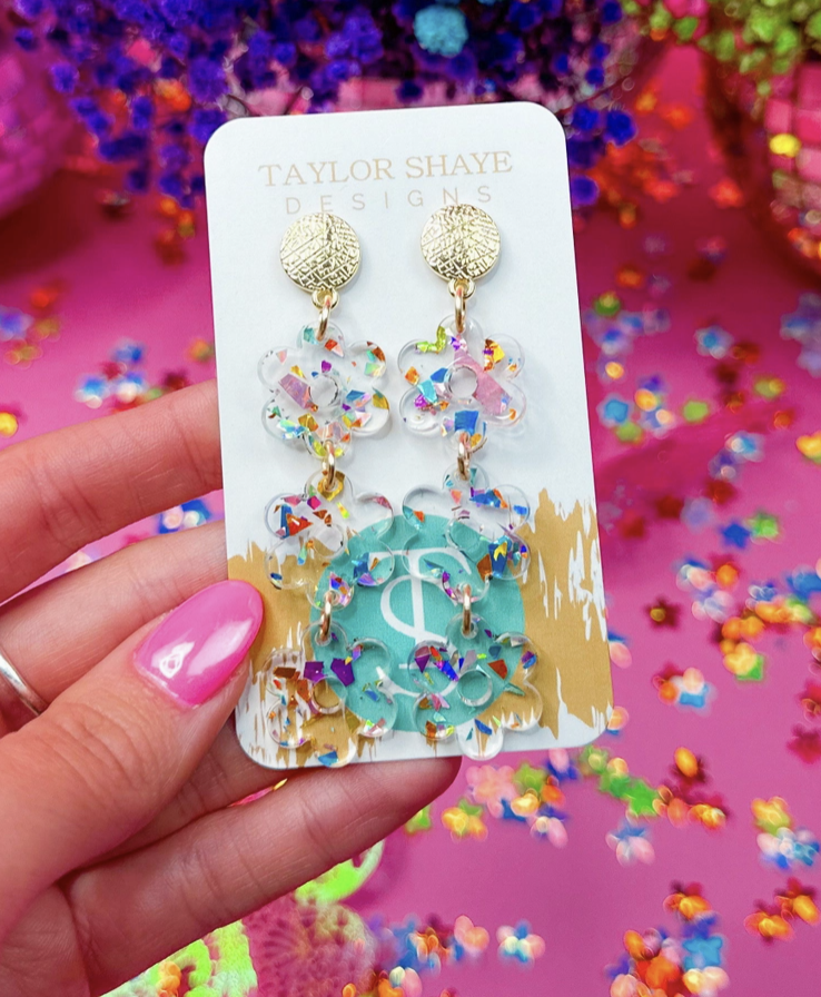Taylor Shaye Vibrant Triple Flower Drops