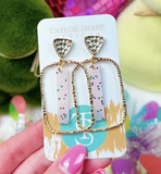 Taylor Shaye Pink Glitz Stick Hoops