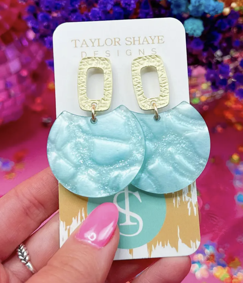 Taylor Shaye Blue Shell Oval Drops