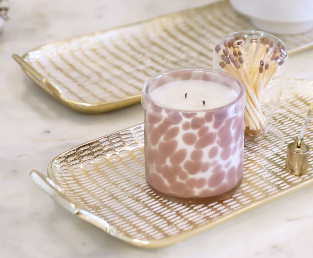 Mary Square Gold and White Small Tray