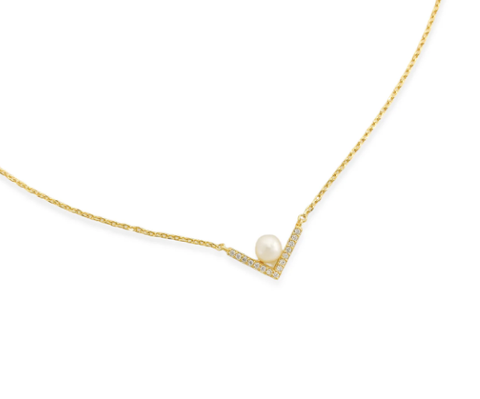 Dainty Necklace w Pearl Gold