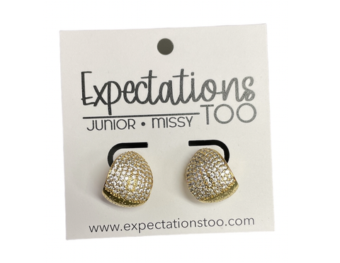 Studded Cuff Earrings Gold