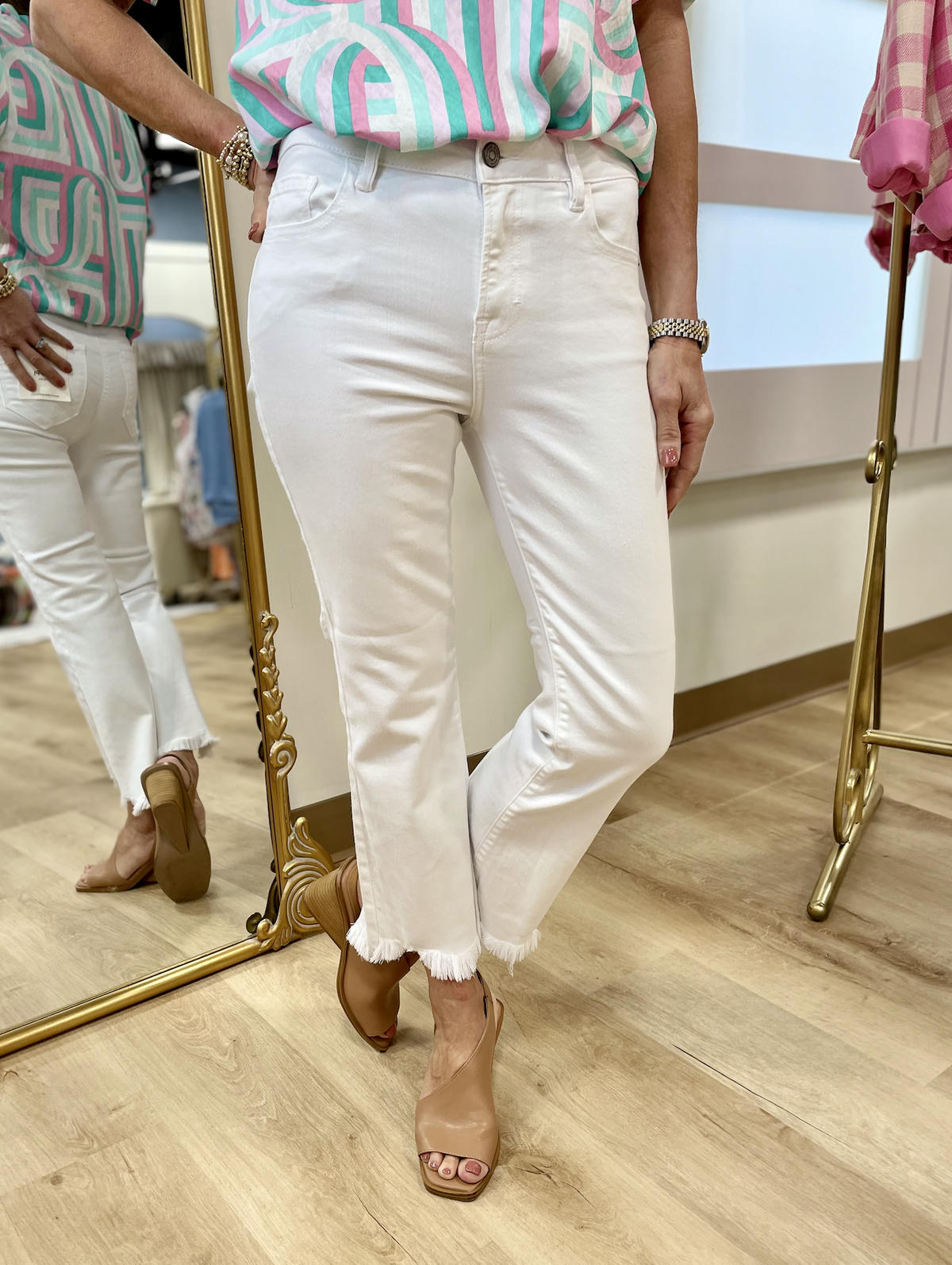 Hidden Happi High Rise Crop White