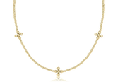 E Newton 15" Choker Signature Cross Gold Pattern 2mm Bead Signature Cross Gold