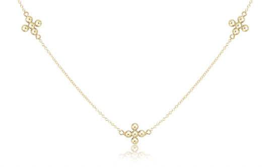 E Newton 15" Choker Simplicity Chain Gold Signature Cross Gold