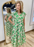 Lily Tiered Dress Green.