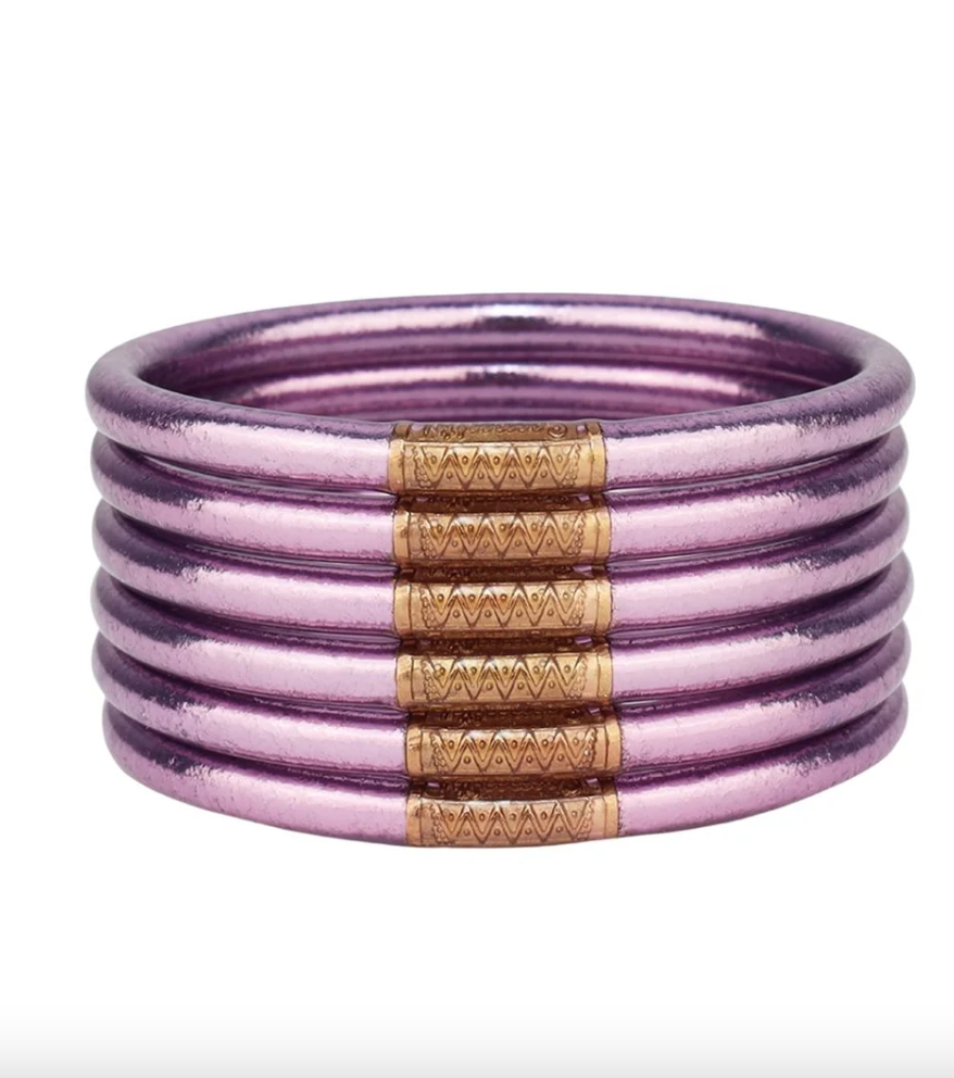 BuDhaGirl Lila All Weather Bangles - Serentiy Prayer