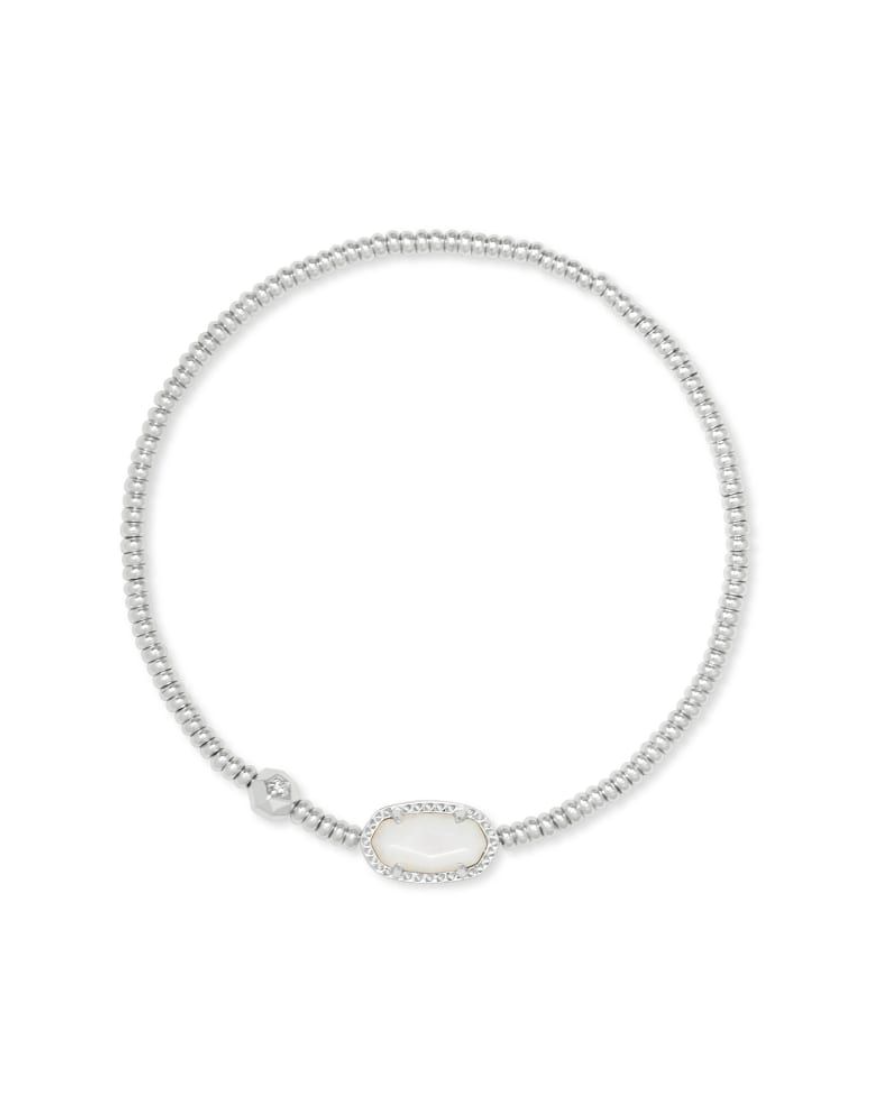 Kendra Scott Grayson Silver Stretch Bracelet Ivory Mother-of-Pearl