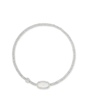 Kendra Scott Grayson Silver Stretch Bracelet Ivory Mother-of-Pearl