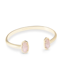 Kendra Scott Elton Cuff Bracelet Gold Rose Quartz