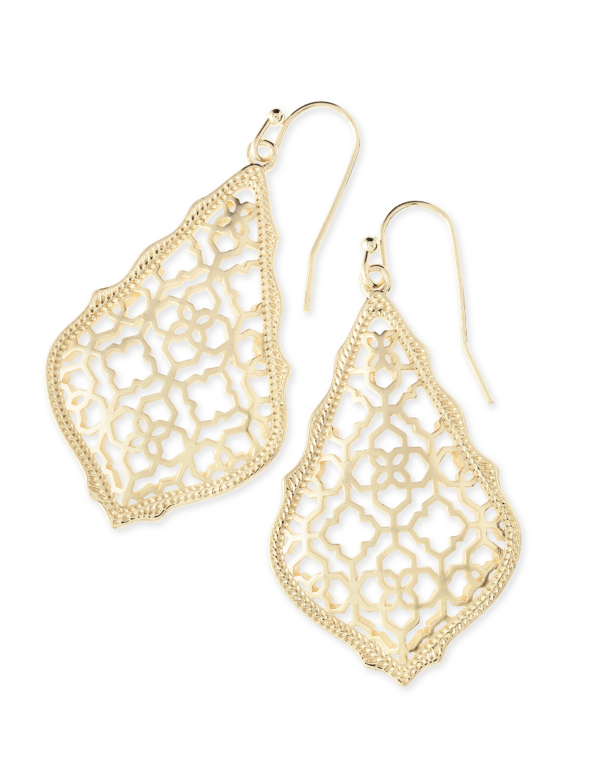 Kendra Scott Addie Gold Drop Earrings Gold Filigree Mix