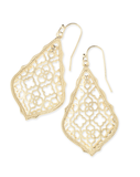 Kendra Scott Addie Gold Drop Earrings Gold Filigree Mix