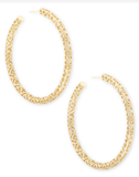 Kendra Scott Maggie 2.5' Hoops Gold Filigree Metal