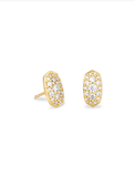 Kendra Scott Grayson Gold Stud Earrings White Crystal
