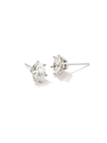 Kendra Scott Cailin Silver Crystal Stud Earrings White Crystal