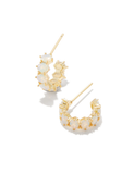 Kendra Scott Cailin Gold Crystal Huggie Earrings Champagne Opal Crystal