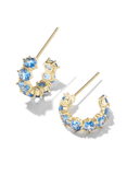 Kendra Scott Cailin Gold Crystal Huggie Earrings in Blue Violet Crystal