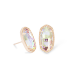 Kendra Scott Ellie Stud Earrings Rose Gold Dichroic Glass
